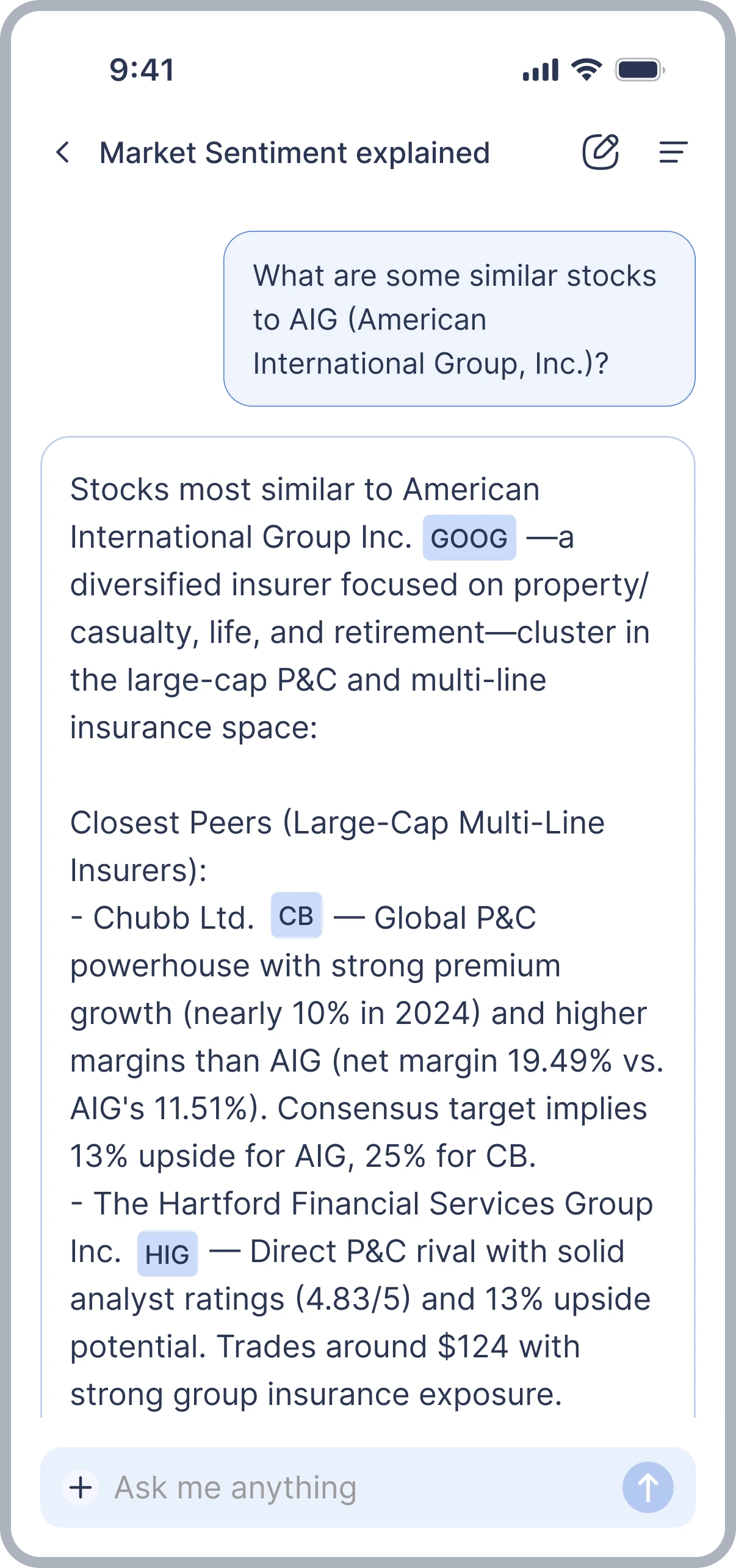 Ticker interactions and watchlist flow