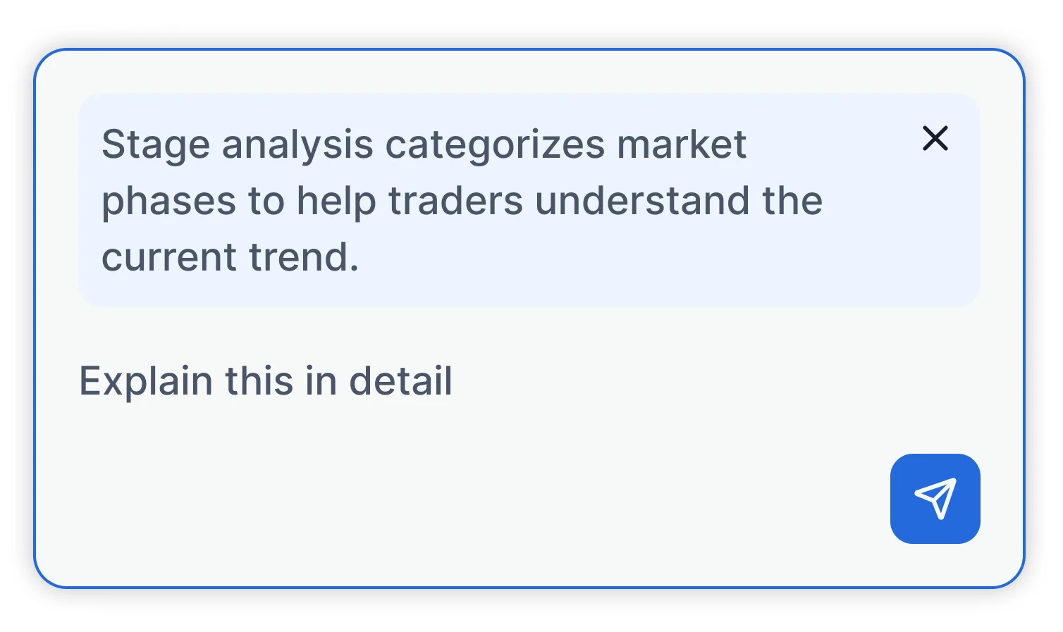 Ask AI box with the selected transcript line attached